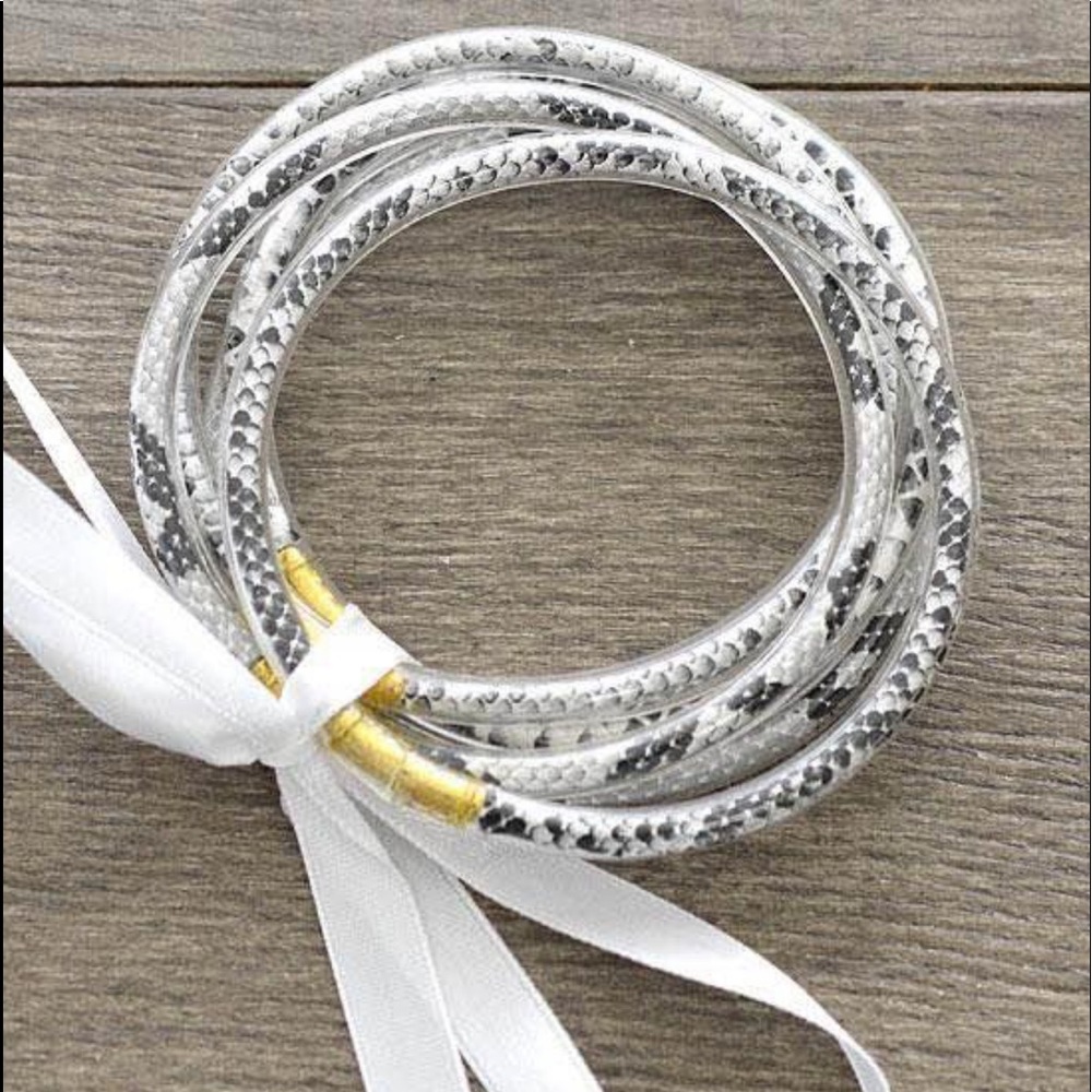 Snake print gold bracelets